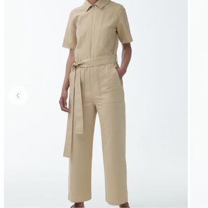 SOLD Cos Belted Beige Wide-Leg Jumpsuit